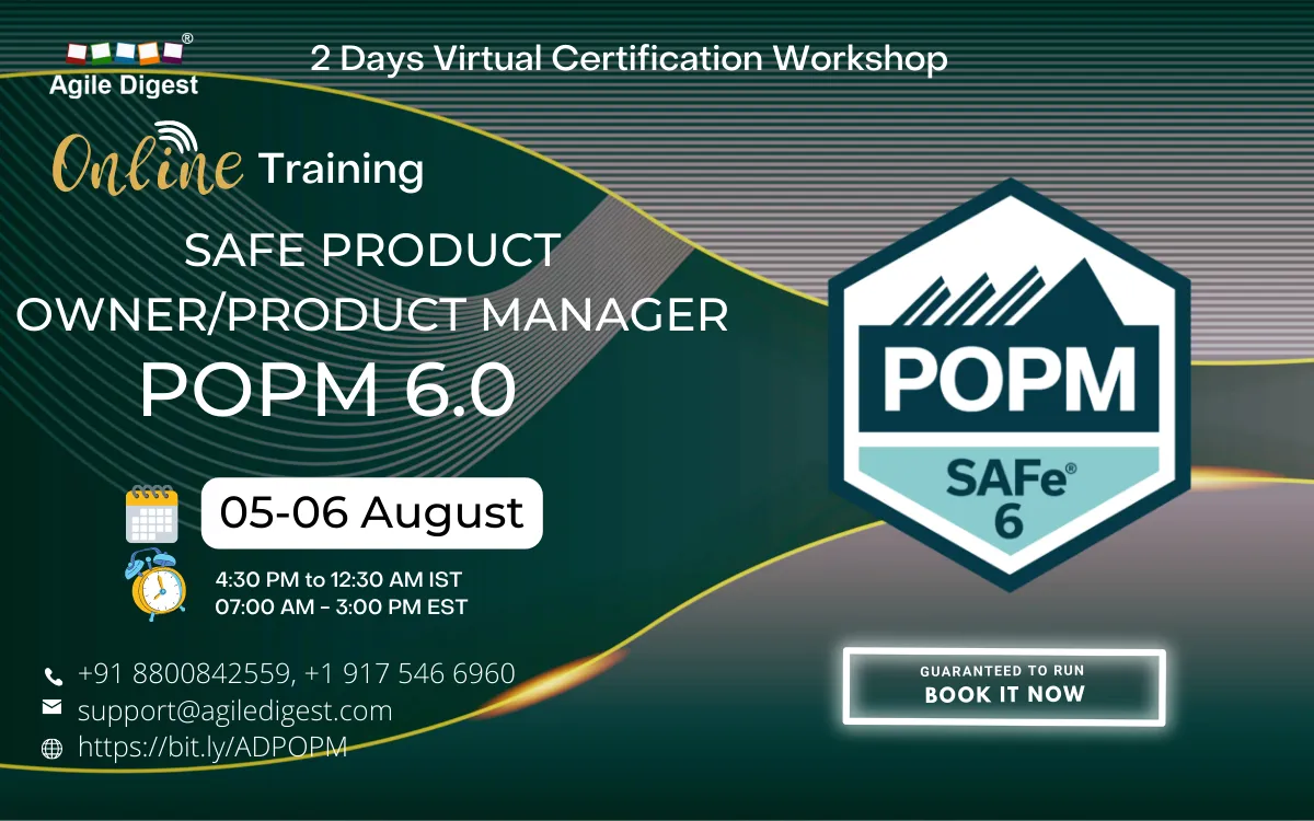 SAFE PRODUCT OWNER/PRODUCT MANAGER (POPM) 6.0 - 05-06 August