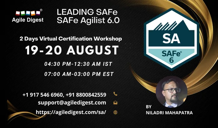 SAFE AGILIST (SA) / LEADING SAFE 6.0 - 26 and 27 August 